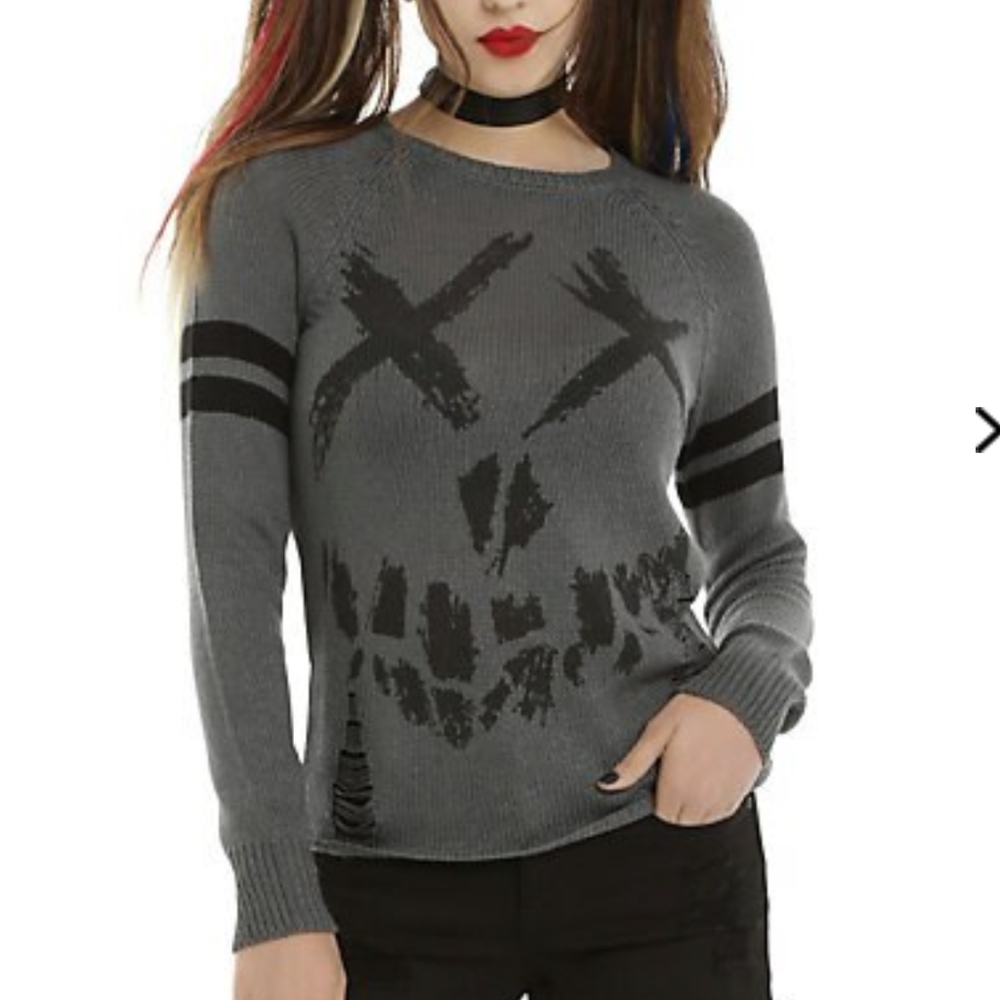Suicide Squad Logo Distressed Sweater